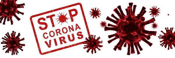 stoppt den hintergrund des corona-virus, pandemierisikokonzept. 3D-Darstellung foto