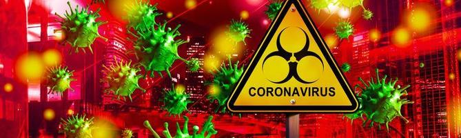 hintergrund des corona-virus, pandemierisikokonzept. 3D-Darstellung foto