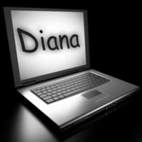 Diana-Wort auf dem Laptop foto