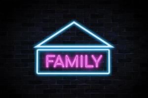 Familien-Neon-Banner. foto