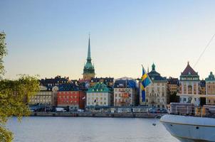 altes viertel gamla stan mit traditionellen gebäuden, stockholm, schweden foto