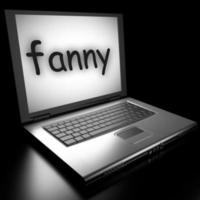 Fanny-Wort auf dem Laptop foto