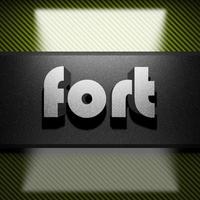 fort word of iron on carbon foto