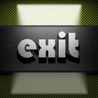 Exit-Wort von Eisen auf Kohlenstoff foto