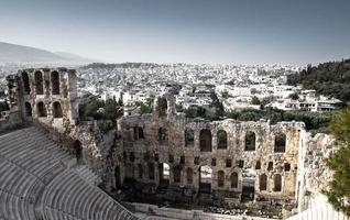 Panoramablick auf die Stadtviertel der weißen Gebäude, Athen, Griechenland foto