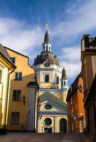 katarina kyrka catherine kirche mit uhr auf der kuppel, stockholm, schweden foto