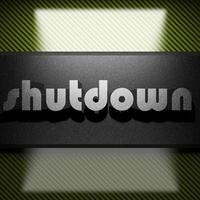 Shutdown-Wort von Eisen auf Kohlenstoff foto