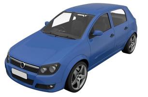 Blaues Automobil 3D-Darstellung, Rendering-Textur foto