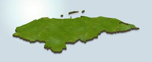 3D-Kartendarstellung von Honduras foto