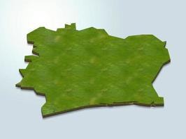 3D-Kartendarstellung der Elfenbeinküste foto