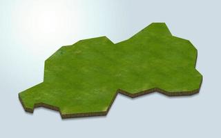 3D-Kartendarstellung von Ruanda foto