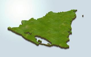 3D-Kartendarstellung von Nicaragua foto