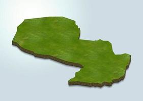 3D-Kartendarstellung von Paraguay foto