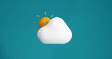 Wolken- und Sonnenwettersymbole. 3D-Rendering foto