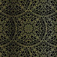 abstrakte hellgoldene Mandala-Luxus-Zierkunstmalerei altes geometrisches Muster auf Gold. foto