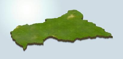 3D-Kartendarstellung der Zentralafrikanischen Republik foto