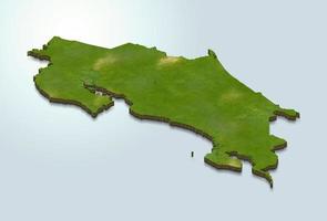 3D-Kartendarstellung von Costa Rica foto