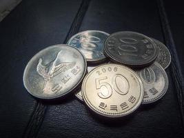 koreanische münze korea geld, währung, konzept, geschäft foto