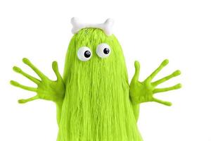 grünes Monster mit großen Augen