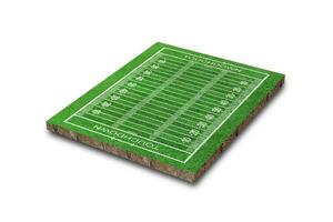 American-Football-Feld mit Linienmuster isoliert auf weißem Hintergrund. 3D-Rendering foto