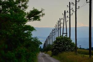 Straße mit Strommasten foto