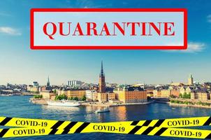 Quarantäne in schweden. kein Reise- und Sperrkonzept. foto