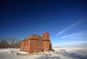 alte vereinigte kirche im winter saskatchewan foto