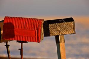 Briefkästen im Winter Kanada foto