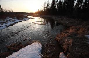 Sonnenuntergang Fluss Manitoba Kanada foto
