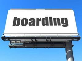 Boarding-Wort auf Plakatwand foto