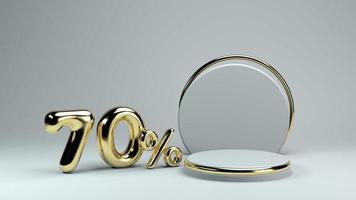 Verkaufsförderung 70 Prozent Rabatt mit 3D-Podium zur Produktpräsentation
