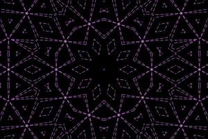abstraktes Neon-helles Linienblumen-geometrisches Muster gefärbt auf schwarzem Hintergrund. Lasershow farbenfrohes Design für Banner-Werbetechnologien foto