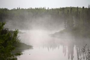 Nebliger Morgen im malerischen Saskatchewan foto