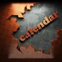 Kalenderwort aus Holz foto