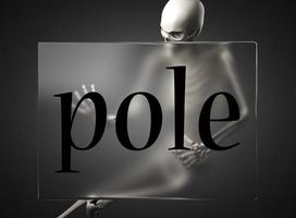 Pole-Wort auf Glas und Skelett foto