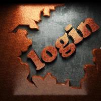 Login-Wort aus Holz foto