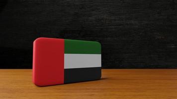 vereinigte arabische emirate quadratische flagge 3d-rendering foto