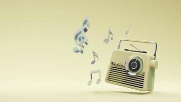 Radio-Vintage-Design, 3D-Rendering foto