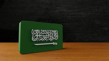 saudi-arabien quadratische flagge 3d-rendering foto