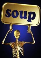 Suppenwort und goldenes Skelett foto