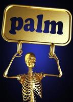 Palmwort und goldenes Skelett foto