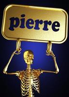 Pierre-Wort und goldenes Skelett foto