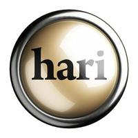 Hari-Wort auf isolierter Schaltfläche foto