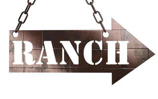 Ranch-Wort auf Metallzeiger foto