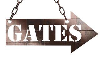 Gates-Wort auf Metallzeiger foto