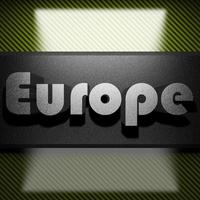 europa wort von eisen auf kohle foto