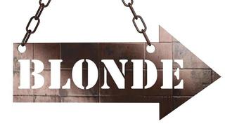 blondes Wort auf Metallzeiger foto