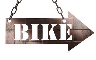 Fahrradwort auf Metallzeiger foto
