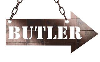 Butler-Wort auf Metallzeiger foto