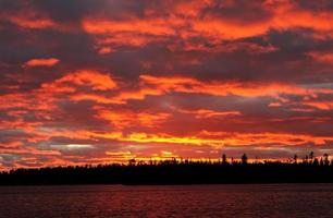 spektakulärer sonnenuntergang in der wildnis foto